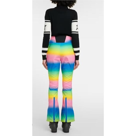 Perfect Moment Womens Multicolor Rainbow Flare Leg One-Piece Jumpsuit Size M - Picture 14 of 16